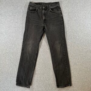 Vintage Levis 506 Black Jeans Mens 33x34 Straight Leg Faded Denim Made in Canada